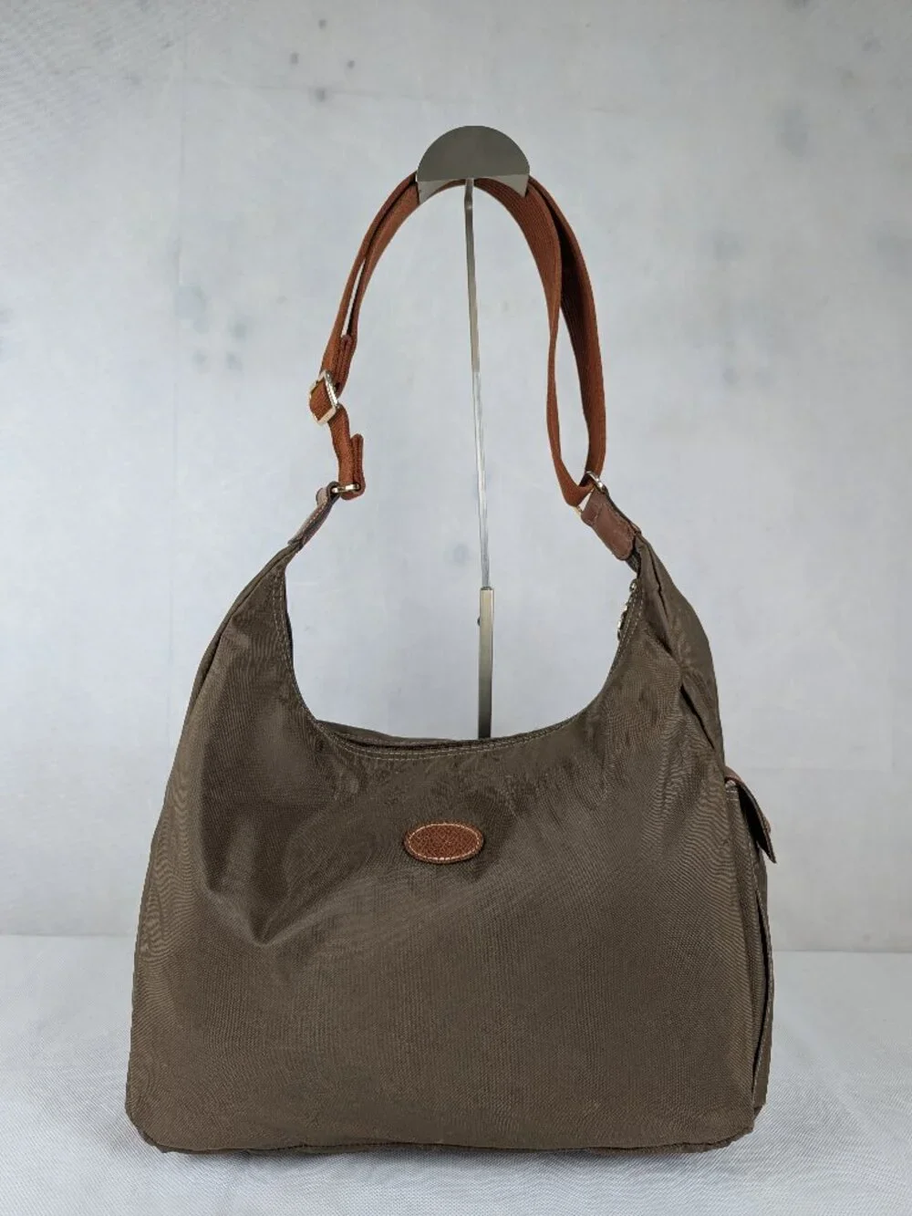 Longchamp le Pliage Crossbody Shoulder Hobo Bag Green - Pre-Loved - Authentic